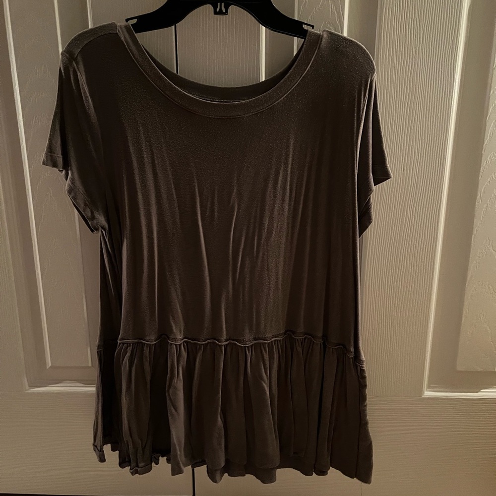 Gray Peplum Short sleeve